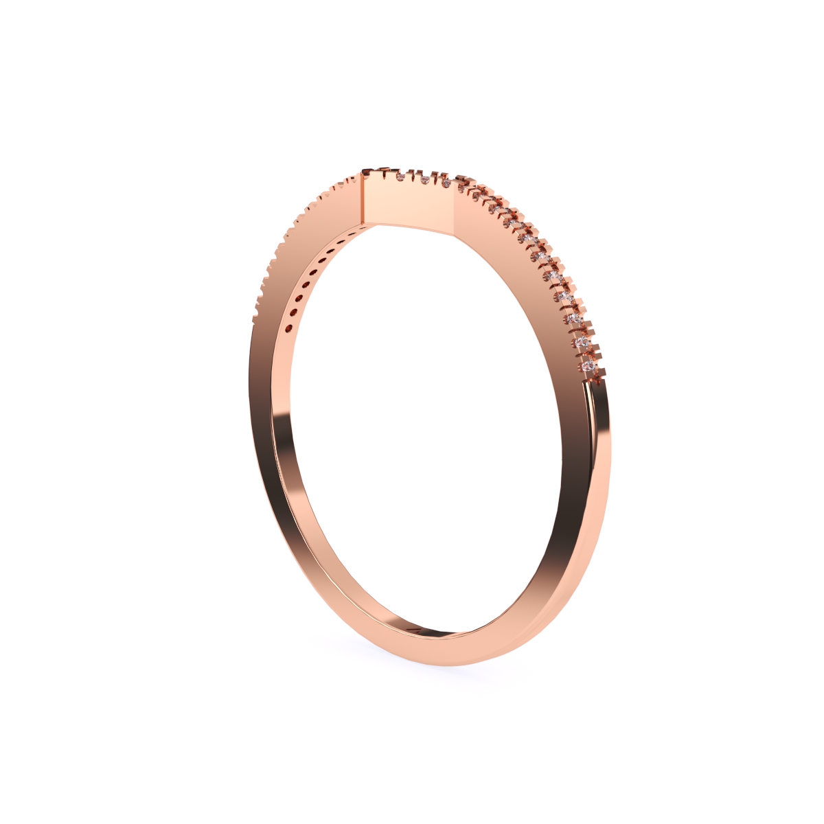 Fancy V Shape Diamond Wedding Band
